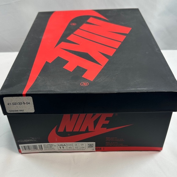 Nike Air Jordan 1 Retro High OG Black/Gym Red-White Sneakers - Picture 11 of 16